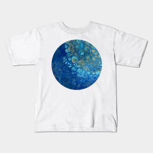 Blue and Yellow / Acrylic Pouring Kids T-Shirt